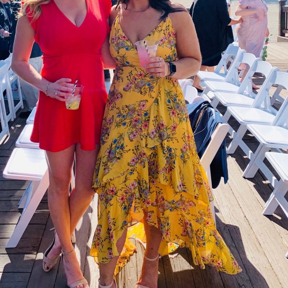 Yellow floral Lulus maxi dress